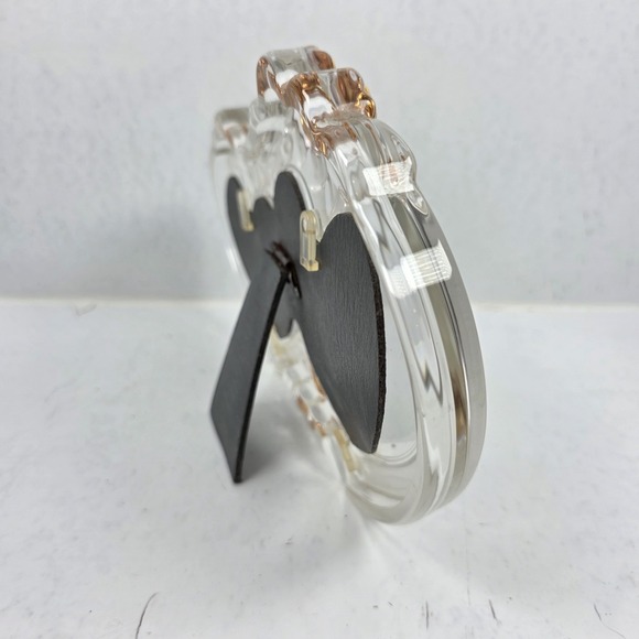 Vtg Mikasa Rosemont Double Heart Picture Frame Glass Crystal Gold Roses 7" x 10" - Picture 3 of 10